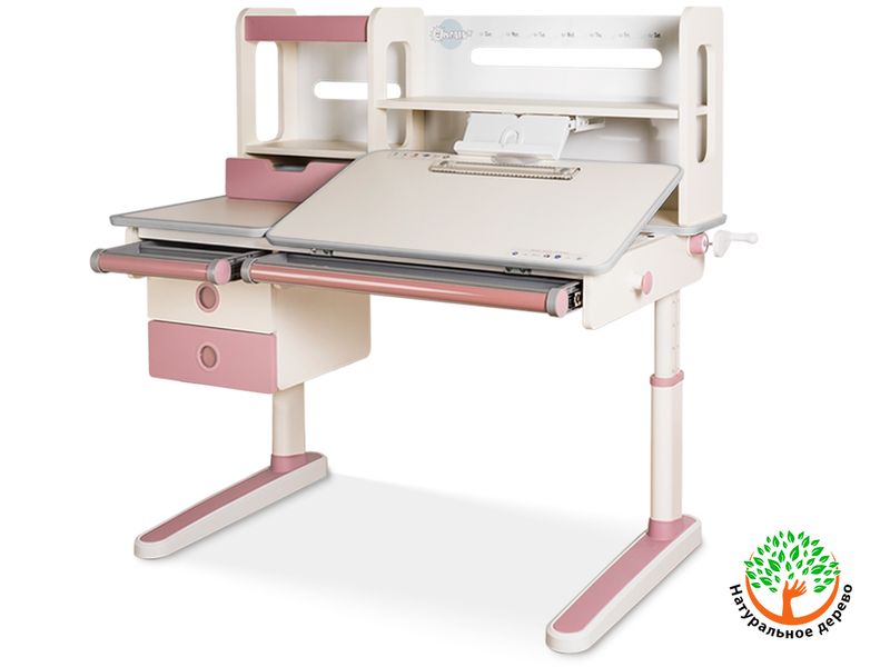 Детский стол Mealux Oxford Max PN арт. BD-930 Max PN - столешница белая / накладки на ножках розовые коробок-4 шт.