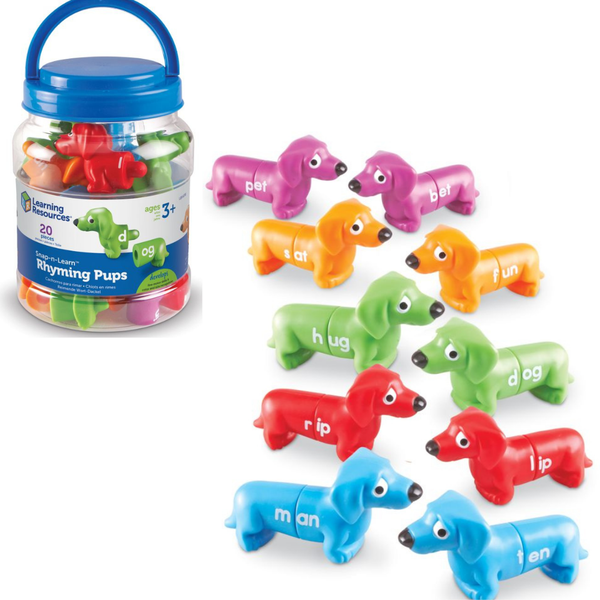LER6705 Развивающая игра "Простые рифмы с таксами" (серия Snap-N-Learn, 20 элементов)