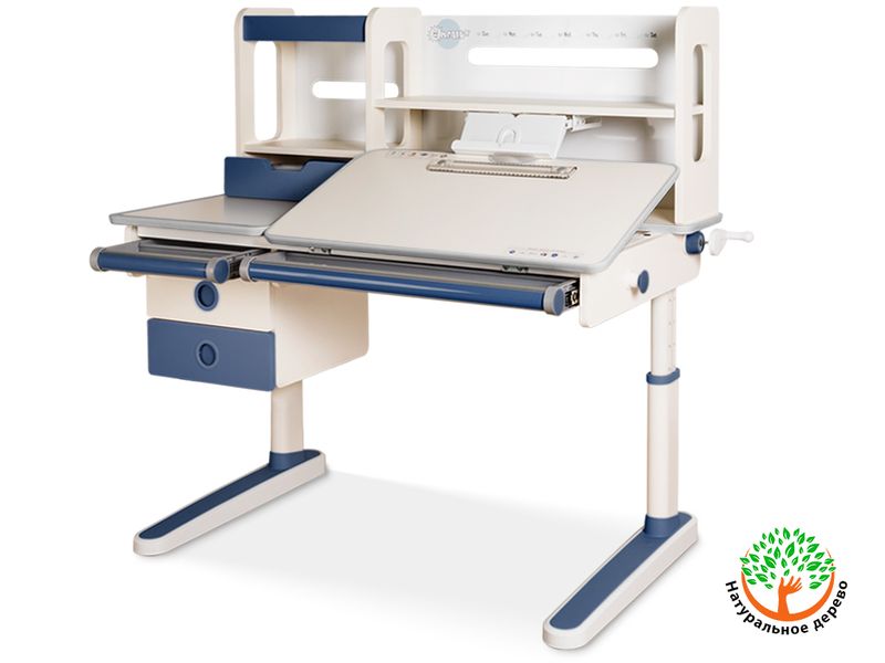 Детский стол Mealux Oxford Max BL арт. BD-930 Max BL - столешница белая / накладки синие коробок-4 шт.