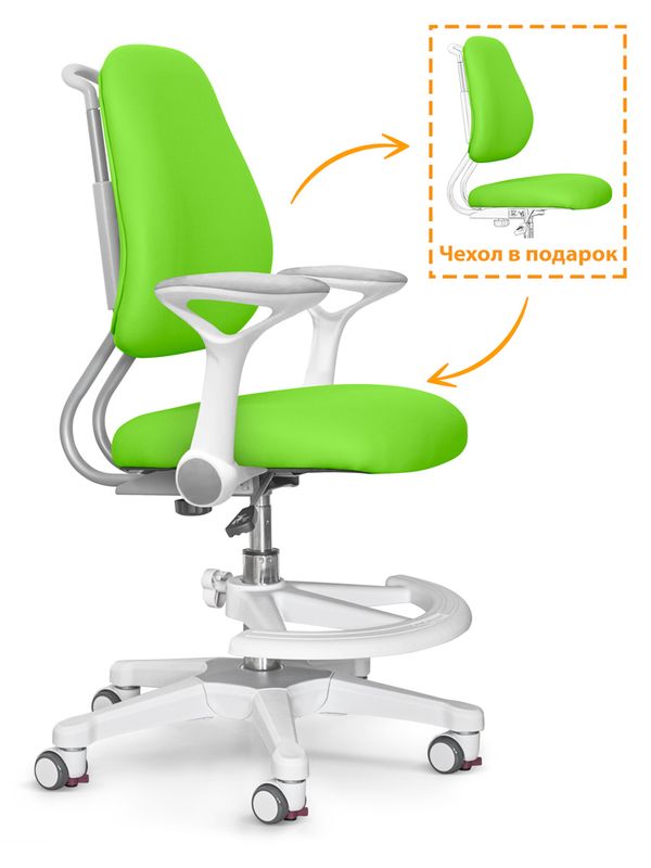 Детское кресло ErgoKids Y-507 KZ Armrests арт.Y-507 ARM / KZ с подлокотниками - обивка зеленая однотонная одна коробка