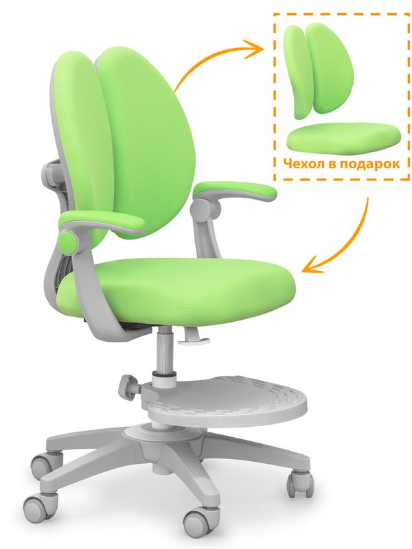 Детское кресло Mealux Sprint Duo Green арт. Y-412 KZ - обивка зеленая однотонная одна коробка