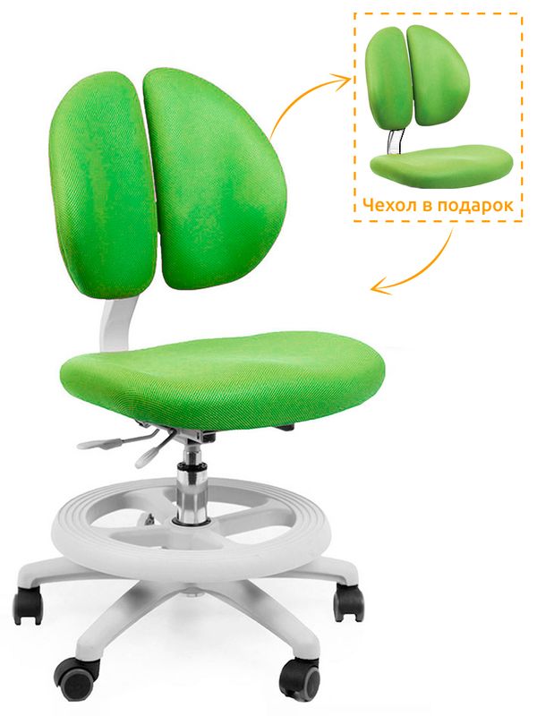 Кресло Mealux Duo-Kid Small Y-616 KZ обивка зеленая однотонная короткий газ.лифт две коробки