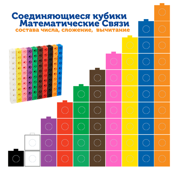 LER4285 "Соединяющиеся кубики.Математические связи"  (100 элементов)